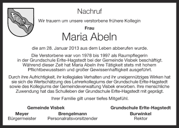 Anzeige von Maria Abeln von OM-Medien